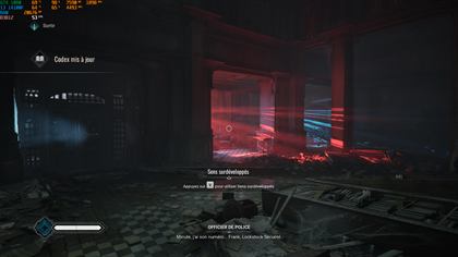 Cyberpunk 2077 sur GTX 1080, 53 images par seconde en 1080p