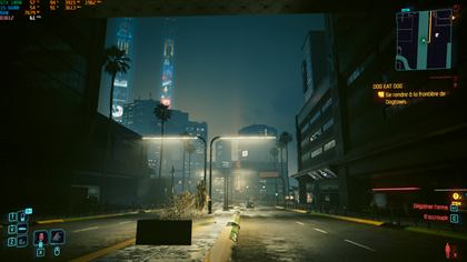 Cyberpunk 2077 sur GTX 1080, 61 images par seconde en 1080p