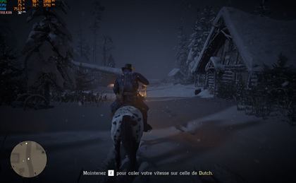 Red Dead Redemption 2 sur GTX 1060, 32 images par seconde en 1680x1050